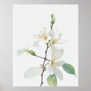 June Honeysuckle Birth Blume Poster