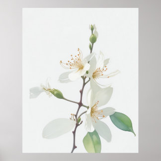 June Honeysuckle Birth Blume Poster