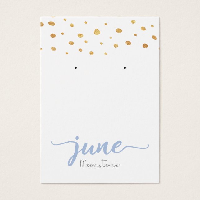 June Moonstone Birthstone Earring Display Card (Vorderseite)