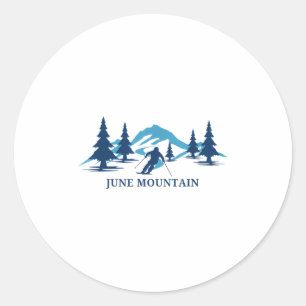 June Mountain California Ski Resort Skifahrer _ Runder Aufkleber