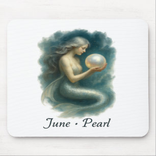 June Pearl - Bezauberte Meerjungfrau & Birthstone Mousepad