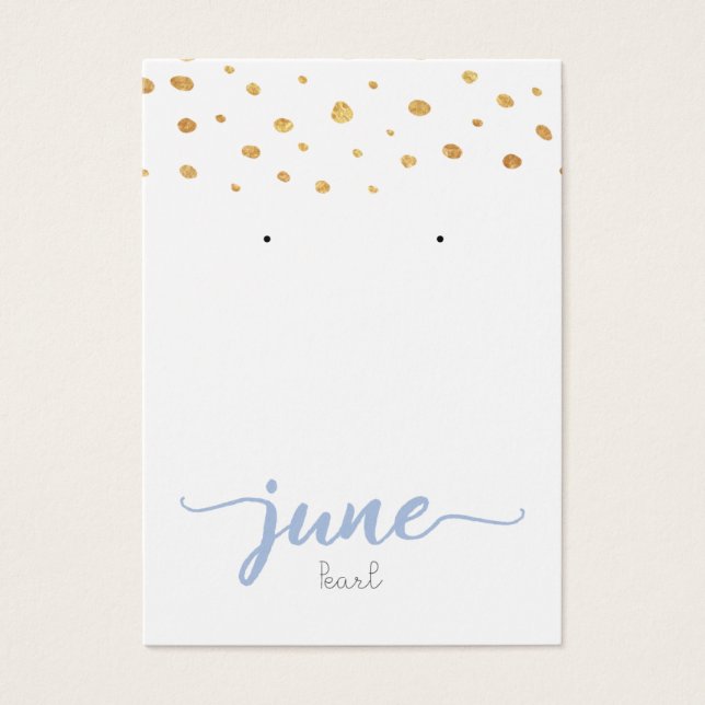 June Pearl Birthstone Earring Display Card (Vorderseite)
