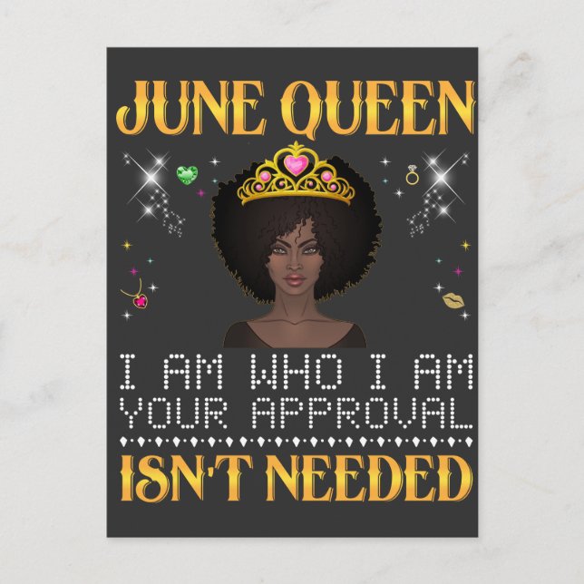 June Queen, ich bin, wer dein Applaus ist, wird ni Postkarte (Vorderseite)