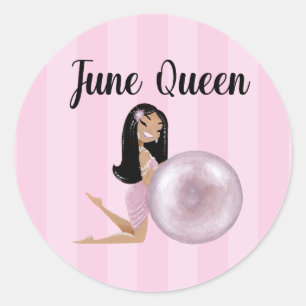 June Queen Runder Aufkleber