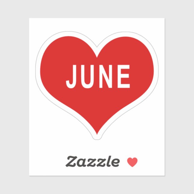 JUNE Red Liebe Heart Vinyl Sticker (Blatt)