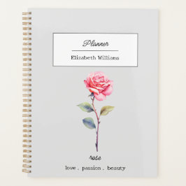 JUNE ROSE BIRTH BLUME PERSONALISIERT PLANER