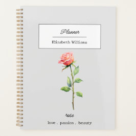 JUNE ROSE BIRTH BLUME PERSONALISIERT PLANER