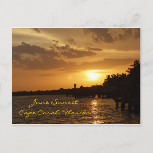 June Sunset in Cape Coral, Florida Postkarte