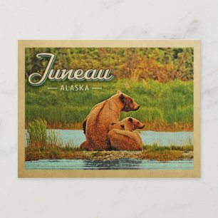 Juneau Alaska Bears Vintage Travel Postkarte