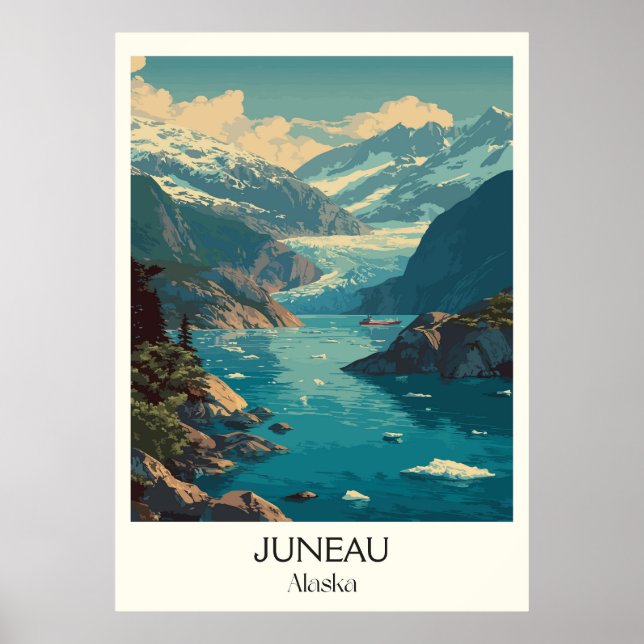 Juneau Alaska Capital Glacier City Poster (Vorne)