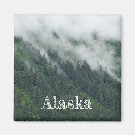 Juneau Alaska Fog Forest Trees Magnet