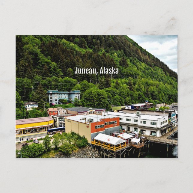 Juneau, Alaska, Foto der Stadt Postkarte (Vorderseite)