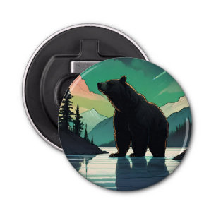 Juneau Alaska Grizzlybär aurora Nordlichter Flaschenöffner