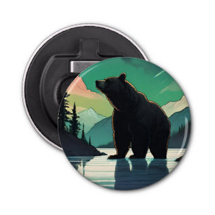 Juneau Alaska Grizzlybär aurora Nordlichter Flaschenöffner