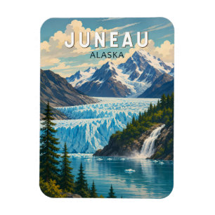 Juneau Alaska Illustration Reise Kunst Vintage Magnet
