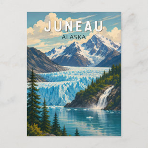 Juneau Alaska Illustration Reise Kunst Vintage Postkarte