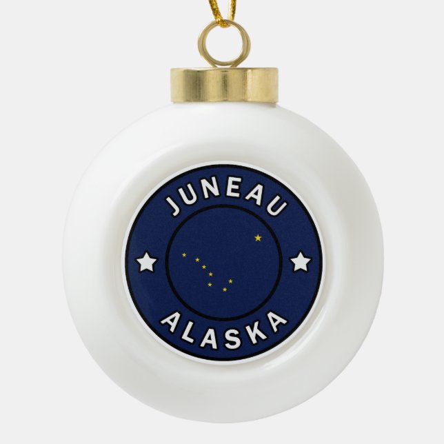 Juneau Alaska Keramik Kugel-Ornament (Vorderseite)