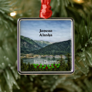 Juneau, Alaska-Merry Weihnachten Ornament Aus Metall