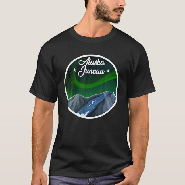 Juneau Alaska Northern Lights T-Shirt (Vorderseite)