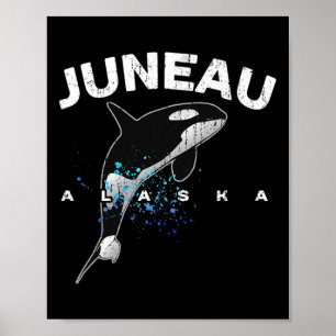 Juneau Alaska Orca Killerwal Liebhaber Urlaub Tri Poster