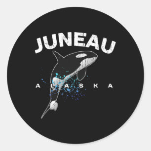 Juneau Alaska Orcas Mörderwal Liebhaber Urlaubsrei Runder Aufkleber