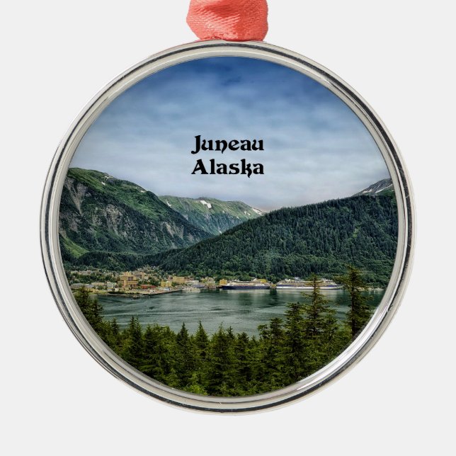 Juneau, Alaska Ornament Aus Metall (Vorne)