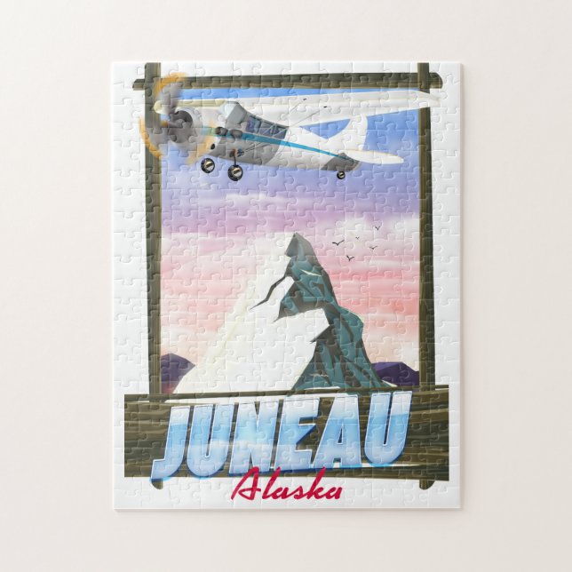 Juneau Alaska-Reiseplakat Puzzle (Vertikal)