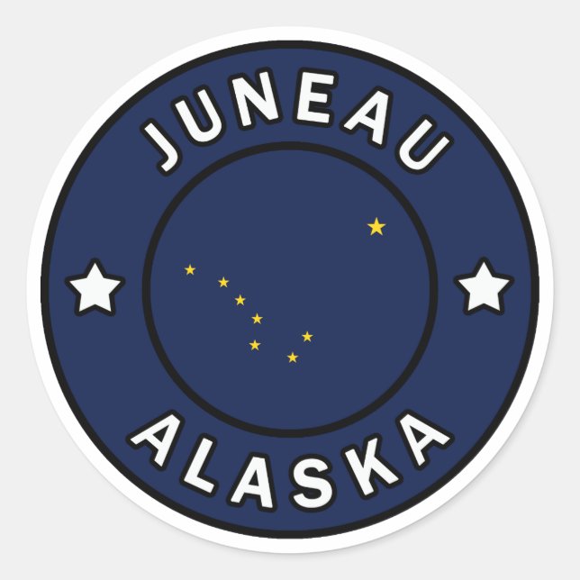 Juneau Alaska Runder Aufkleber (Vorderseite)