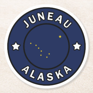 Juneau Alaska Runder Pappuntersetzer
