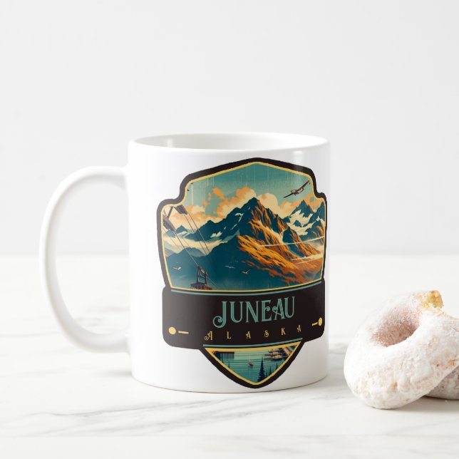 Juneau, Alaska | VINTAG Kaffeetasse (Mit Donut)