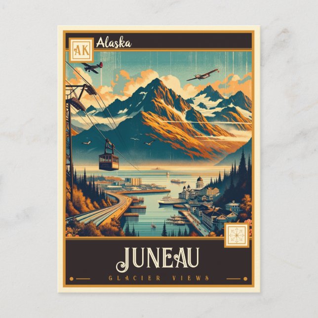 Juneau, Alaska | VINTAG Postkarte (Vorderseite)