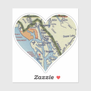 Juneau Alaska Vintage Karte Aufkleber