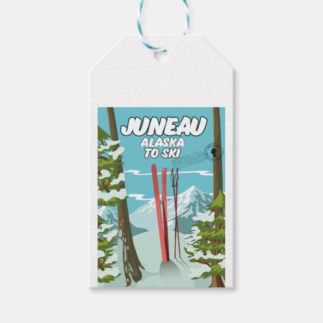 Juneau Alaska zum Ski Geschenkanhänger (Vorderseite)