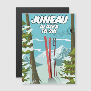 Juneau Alaska zum Ski Magnetkarte