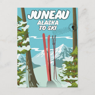 Juneau Alaska zum Ski Postkarte
