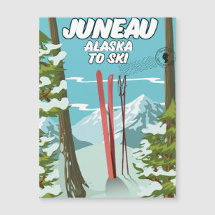 Juneau Alaska zum Skifahren Magnetkarte