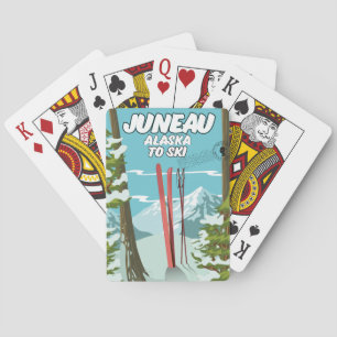 Juneau Alaska zum Skifahren Spielkarten