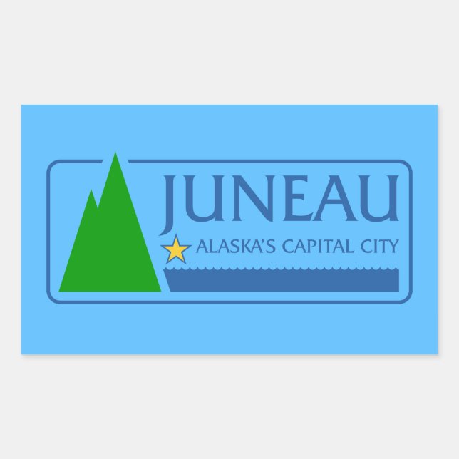 Juneau-Flagge, Alaska-rechteckiger Aufkleber (Vorderseite)