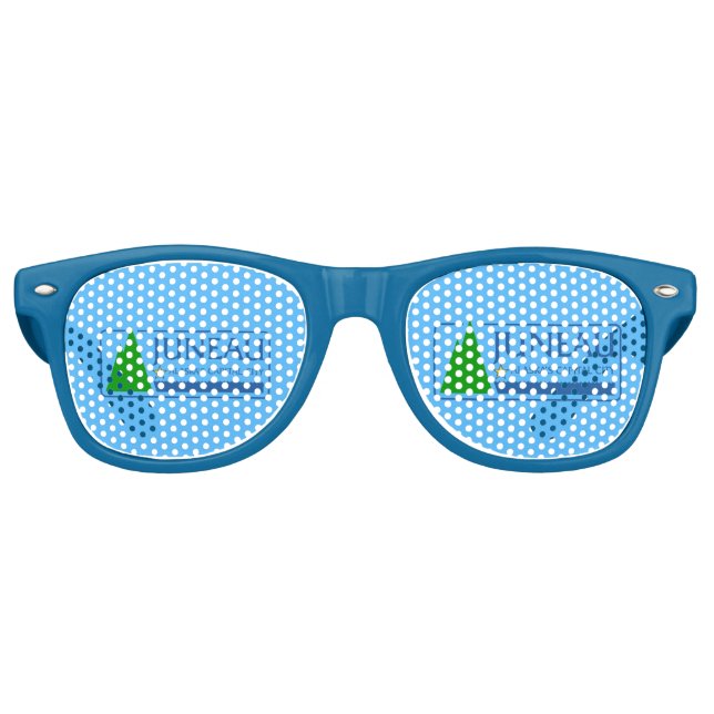 Juneau-Flagge, Alaska-Retro-Sonnenbrille Partybrille (Vorderseite)