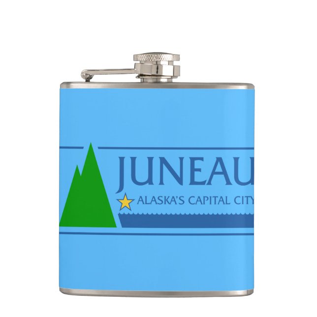 Juneau-Flagge, Flasche Alaska Flachmann (Vorderseite)