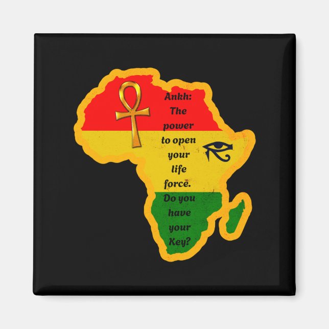 Junenth afrikanischer Ankh Wer Zitat Magnet (Vorne)