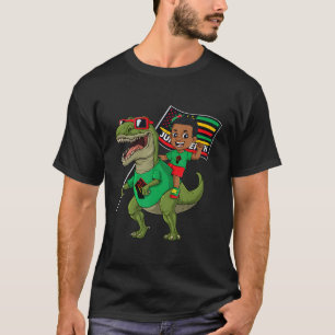 Junenth Black King Reitender T Rex Dino-Flagge T-Shirt