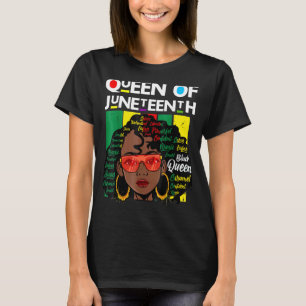 Junenth Black Queen Melanin Girl Magic Sista Fraue T-Shirt