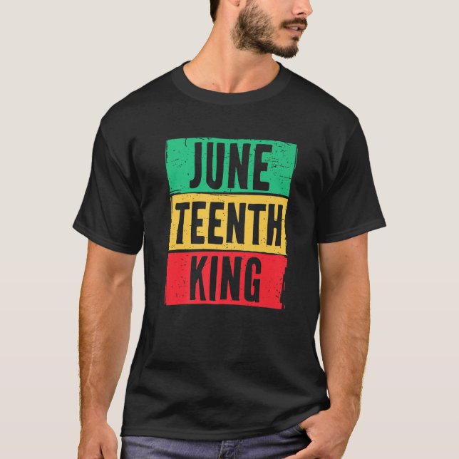 Junenth King Freedom Day Panafrikanische Flaggenfa T-Shirt (Vorderseite)