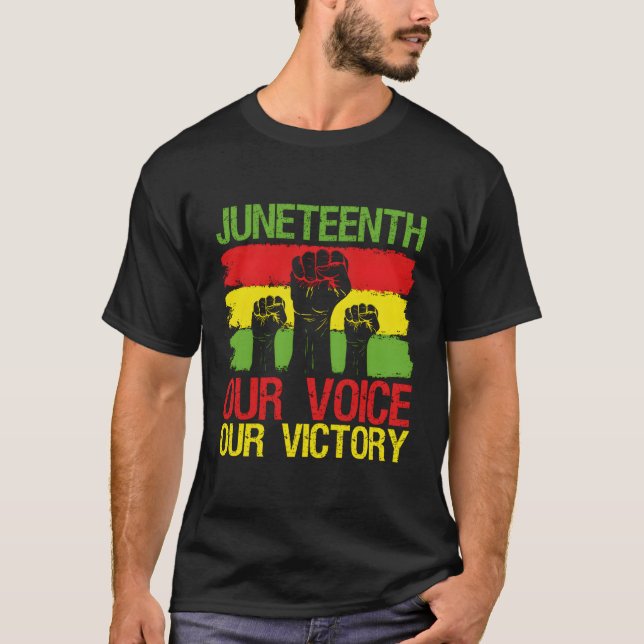 Junenth Unsere Stimme Unser Sieg Backprint Junenth T-Shirt (Vorderseite)