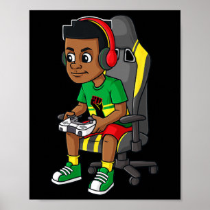 Juneteentchen Gamer Fun Boys Kinder Teens Gaming Poster