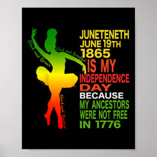 Juneteentchen Independence Dancer Black Girl Balle Poster