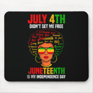 Juneteentchen ist mein Unabhängigkeitstag Schwarze Mousepad