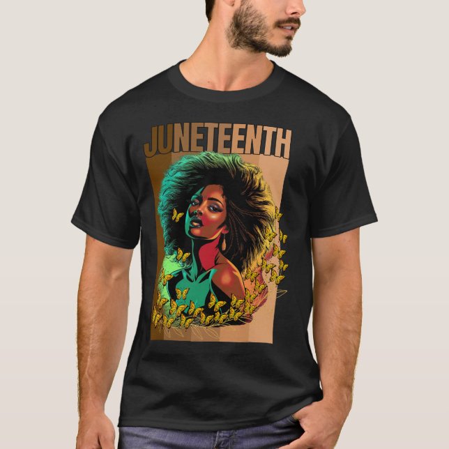 Juneteentchen ist mein Unabhängigkeitstag Schwarze T-Shirt (Vorderseite)