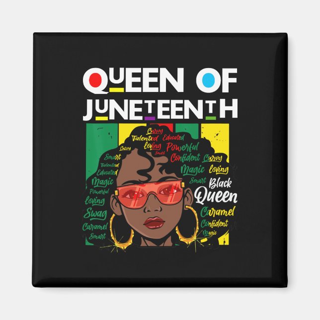 Juneteente Black Queen Melanin Girl Magic Sista Wo Magnet (Vorne)
